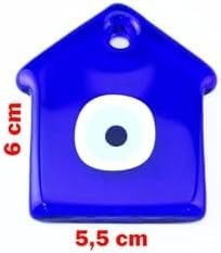 Resim Cam Nazar Boncuğu Delikli Ev Modeli Küçük 