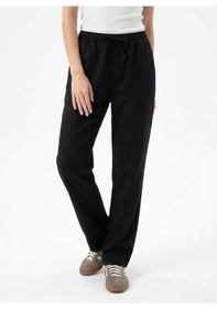 Resim Straight Fit Kadın Pantolon Siyah 