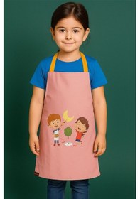 Resim Çocuk Mutfak Önlüğü Etkinlik Önlüğü 4-12 Yaş Aktivite Önlüğü Pembe 3 