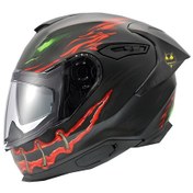 Resim Nexx Y.100R Night Rider Kapalı Motosiklet Kaskı Kırmızı - Mat Siyah 