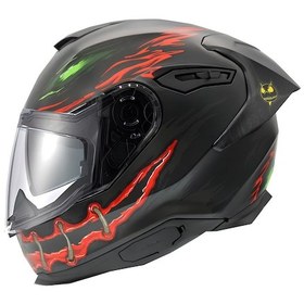 Resim Nexx Y.100R Night Rider Kapalı Motosiklet Kaskı Kırmızı - Mat Siyah 