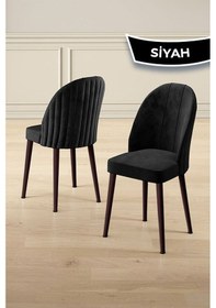 Resim Canisa Kaye Serisi Mdf 90x168 Traverten Mutfak Masası Takımı 6 Siyah Sandalye Traverten Masa Siyah Sandalye 