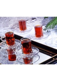 Resim Kosova Cam 6'lı Çay Seti 0105 Şeffaf 