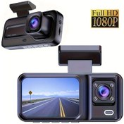 Resim Turcoshop11 Zkcamspy D70 Çift Lensli Araç Kamerası 1080p Ön 720p İç Görüş Gece Görüşü Park Sensörü 