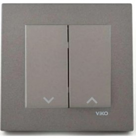 Resim Viko Artline Novella Antrasit Jaluzi Kumanda Anahtarı Çerçeveli 