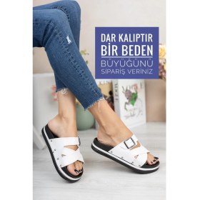 Resim Moda Fırsat Beyaz Kadın Dolgu Topuk Terlik Ortopedik Günlük Bayan Terlik Rahat Şık Topuklu Terlik 