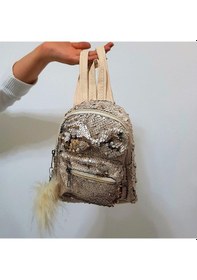 Resim Fiyra Crn Krem Pullu Kız Çocuk Sırt Çantası 16cmx20cmx10cm Krem 