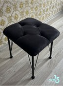 Resim Yirmi15 Metal Ayaklı Novolux Puf Black- Siyah Puf 