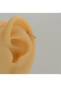 Resim Cerrahi Çelik Silver Renk Burgu Tragus Helix Piercing Kıkırdak Renkli 