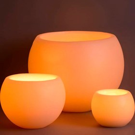 Resim Küre Fener Mumlar - 30 cm / Sarı 