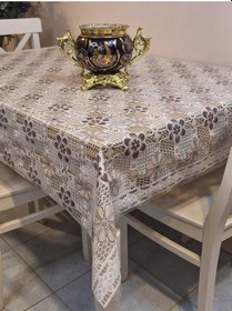 Resim Ithal Pvc Muşamba - Desenli Silinebilir Masa Örtüsü 07iz02 Kahverengi 