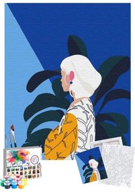 Resim Sayılarla Boyama Seti 40 x 50 CM Tuval Şasesine Gerili Tropical Girl 