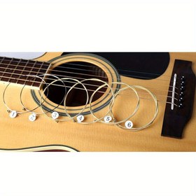 Resim 1 Set 6pcs Goldbronze Akustik Klasik Gitar Telleri - Yuvarlak Sarım, Kaplamalı, Cilalı Kaplama Gelişmiş Dayanıklılık ve Sıcak Ton İçin 
