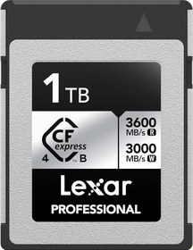 Resim Lexar 1 TB Profesyonel CFexpress Tip B Gümüş 4.0 Hafıza Kartı, Fotoğrafçılar, Videografçılar, 3600/3000 MB/sn'ye kadar, 8K Video (LCXEXS4001T-RNENG) 