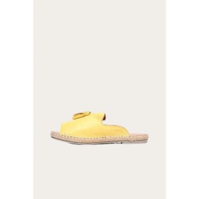 Resim Bueno Shoes Sarı Deri Kadın Düz Terlik 