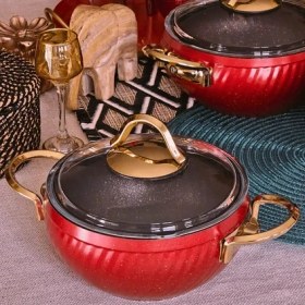 Resim Ipekler Home Özkent Hira Granit 6 Parça Güveç Set Kırmızı 