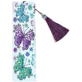 Resim Ulzyvf Kelebek Şekilli Elmas Boyama Kitap Ayracı - Deri Malzeme 