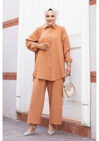 Resim Misskayle Pilise Detaylı Tesettür Camel Takım Camel 