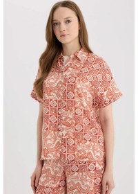Resim DeFacto Regular Fit Desenli Kısa Kollu Gömlek C9621AX25SPOG269 