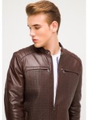 Resim İkbal İkb-11 Erkek Hakiki Deri Ceket - Kahverengi 