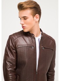 Resim İkbal İkb-11 Erkek Hakiki Deri Ceket - Kahverengi 