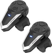 Resim Motosiklet Bluetooth Kulaklık, BETOWEY 2xBT-S3 V5.0 Kask İletişim Sistemi Motosiklet/ATV/Kirli Bisiklet için FM Radyolu 1000m Kablosuz İnterkom - Ikili Paket 