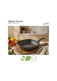 Resim 28 Cm Granit Izgara Tavası - Siyah Siyah 