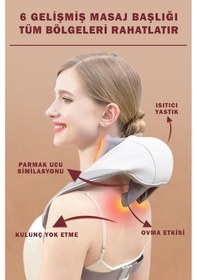 Resim Ovmalı Ve Isıtmalı Masaj Aleti Boyun Sırt Bel Boyun Bej 