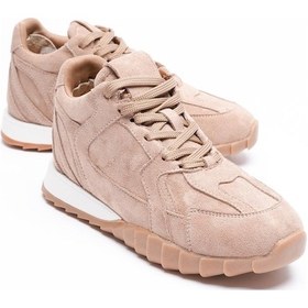 Resim Kadın Süet Spor Ayakkabı Gizli Ökçeli 5 Cm Vizon Vastina Vizon 