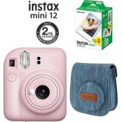 Resim Fujifilm Instax Mini 12 Fotoğraf Makinesi 20'li Film ve Jean Çantalı Hediye Seti 77 