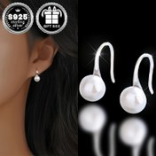 Resim Kadınlar için Şık 2'li Set Tatlısu İnci Çivi Küpeler - Klasik & Basit Tasarım, Hipoalerjenik 925 Gümüş, Günlük Kullanım & Özel Günler İçin Mükemmel, Küpe, İnci, 925 Gümüş, Moda 