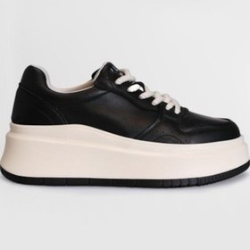 Resim Lufian Laura Kadın Deri Sneaker Ayakkabı Siyah Bej 