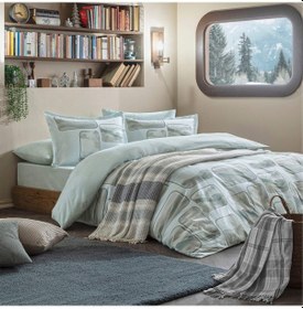 Resim Taç Butik Lune Pamuk Nevresim Seti Çift Kişilik Mavi 000000001000051335 Mavi 