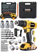 Resim Mager Germany Technology 32 V 5 Ah Çift Akülü Li-on Batarya Darbeli Vidalama Matkap Ve 24 Parça Set 