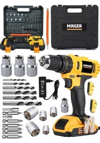 Resim Mager Germany Technology 32 V 5 Ah Çift Akülü Li-on Batarya Darbeli Vidalama Matkap Ve 24 Parça Set 