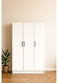 Resim 3 Kapaklı Elbise Dolabı 180 118 50 Cm Beyaz 