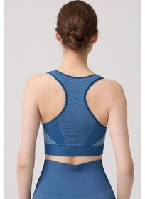 Resim Cottonhill Seamless Sporcu Kalın Askılı Balensiz Kadın Crop Top Büstiyer Turkuaz 