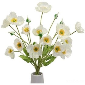 Resim Dofolink Beyaz Simülasyon Güllü Papaver, Nikah Ve Ev Dekorasyonu İçin 6 Adet İpek Çiçek, 59cm Yükseklik, 7.5cm Büyük/5.5cm Küçük Çiçek Çapı 