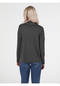 Resim Colins Regular Fit Balıkçı Yaka Kadın Siyah Uzun Kol Tişört Cl1051478 Q1.v2 Blk Siyah 