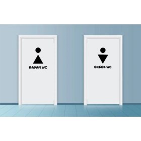 Resim Wc Kapısı Man ve Women Sıtıcker Kadın Erkek -Bay Büyük Sticker Tuvalet 