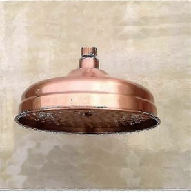 Resim Altın Yüksek Basınçlı Yağmur Duş Başlığı 20 Cm Açı Kontrolü İle Ayarlanabilir Bakır Duş Başlığı 