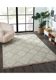 Resim Loop Lp005a Bej Halı Dekoratif Sisal Bukle Tozsuz Antialerjik Modern Salon Halısı Koridor Iskandinav-110 Bej 