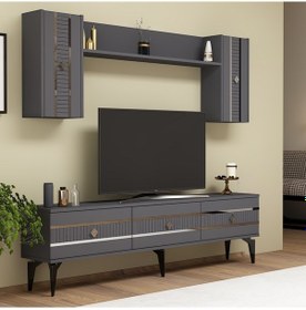 Resim Lenora Tv Ünitesi Takımı Antrasit-gümüş 