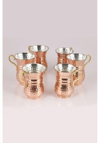 Resim El Dövmesi Bakır Su & Ayran Bardağı 6 Adet 