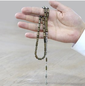 Resim Tesbihname Kararmaz Metal Arnavut Zincir Püsküllü Kapsül Kesim Açık Kahverengi Pelesenk Tesbih 