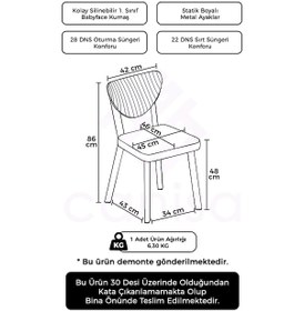 Resim Canisa Arfe Serisi 6 Adet Krem Mutfak Sandalyesi Ahşap Kaplama 1. Sınıf Babyface Kumaş Sandalye Krem Ayaklar Ahşap Kaplama 