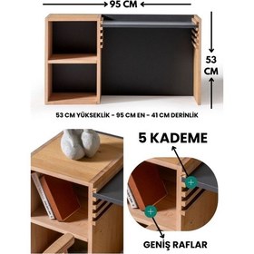 Resim Montessori Yükseklik Ayarlanabilir Kadameli Çalışma Masası Kayın Masif Panel Ahşap Sandalyesiz Beyaz Ahşap 