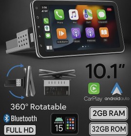 Resim Painner P1002 10.1inç Android 15 Tek Din Carplay 2gb Ram 32gb Hafıza 360 Derece Ekran Multimedya Teyp 