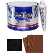 Resim Polikor Polyester Macun 900 gr Set 3 Adet Zımpara Ve 1 Adet Macun Çeliği 