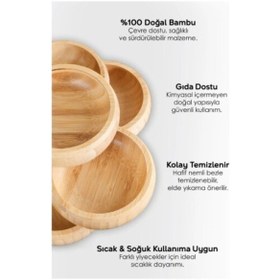 Resim 9004522798255drvs - 3'lü Bambu Çerezlik Seti Çok Renkli 